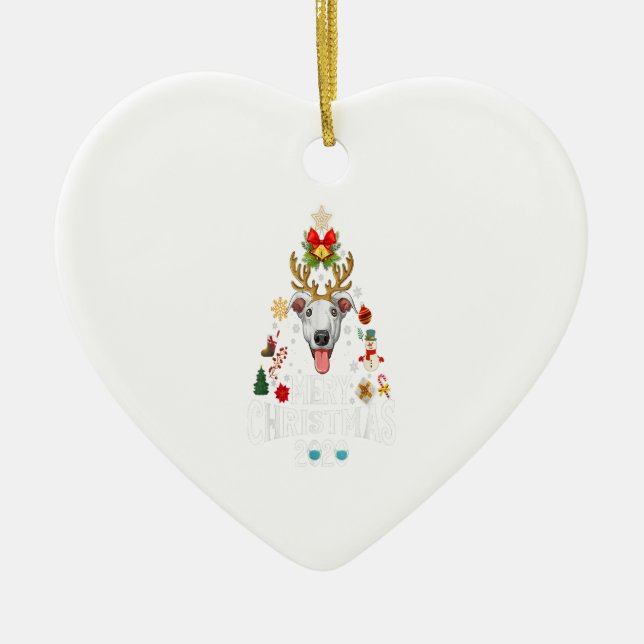 Weihnachten 2020 Tree Greyhound Maske Kostüm Keramik Ornament (Vorne)