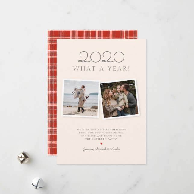 Weihnachten 2020 Von Hand gezeichnet Red Tartan Ho (Vorderseite/Rückseite Beispiel)