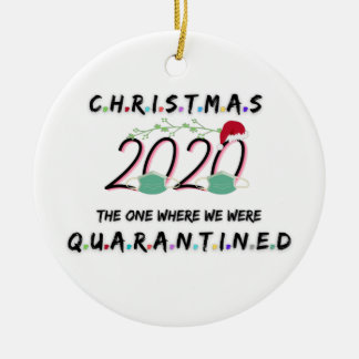 Weihnachten 2020, wo wir unter Quarantäne gestellt Keramik Ornament