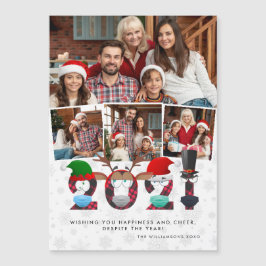 Weihnachten 2021 Niedliche Alberne Gesichtsmasken  Magnetkarte