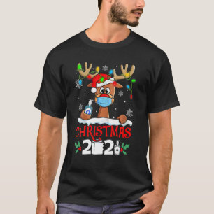 Weihnachten 2021 Sonnentuch mit Maske-Quarantäne T-Shirt