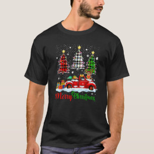 Weihnachten 2022 Buffalo LKW Baum Rot Kariert Fami T-Shirt