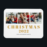 Weihnachten 2022 Familienfoto Collage Magnet<br><div class="desc">Foto Collage Magnet der Familie Christmas 2022. Ersetzen Sie die Fotos durch Ihre eigenen und ändern Sie den Text.</div>