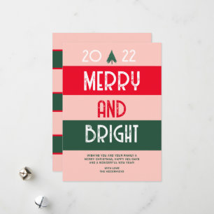 Weihnachten 2022 Retro froh und hellrosa rot