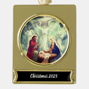 Weihnachten 2023 Banner-Ornament gold