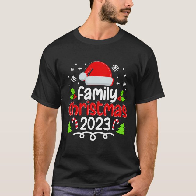 Weihnachten 2023 Weihnachtsmannmütze Leichte Pajam T-Shirt (Vorderseite)