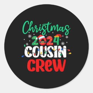 Weihnachten 2024 Cousin Crew Matching Squad S Runder Aufkleber