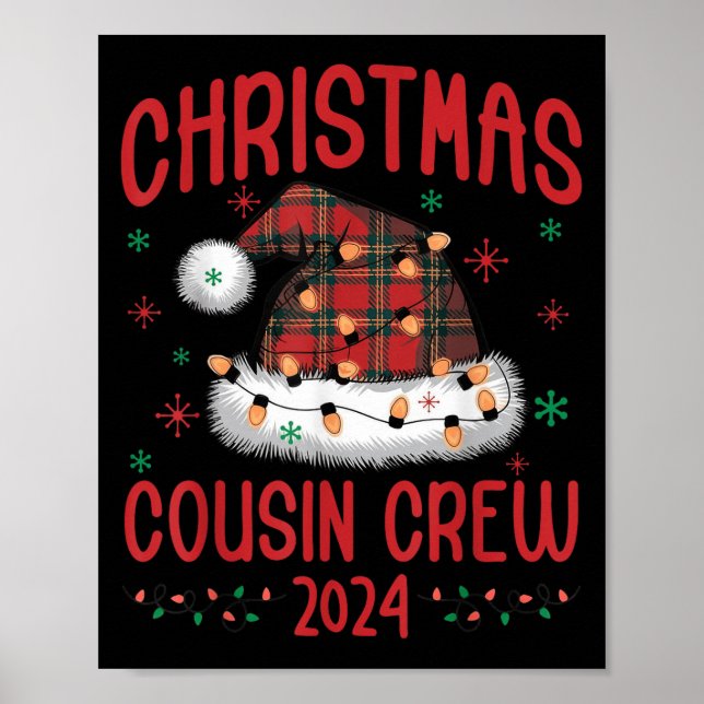 Weihnachten 2024 Cousin Crew Weihnachten Lichter W Poster (Vorne)