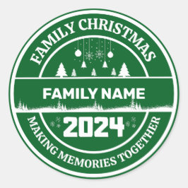 Weihnachten 2024 | Erinnerungen zusammenführen Runder Aufkleber