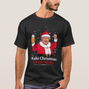 Weihnachten 2024 Funny Trump & amp; Bier machen Ch T-Shirt