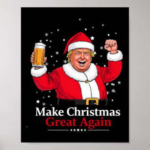 Weihnachten 2024 Funny Trump und Bier Weihnachten  Poster