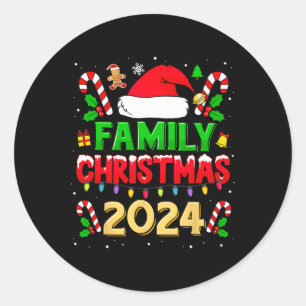 Weihnachten 2024 für Familien, die zu Weihnachten Runder Aufkleber