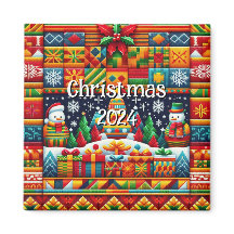 Weihnachten 2024 Kente Pattern Magnet