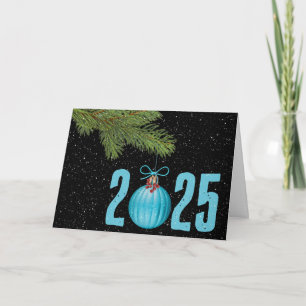 Weihnachten 2024 Ornament mit Schneeflocken Karte