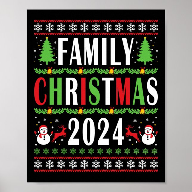 Weihnachten 2024 Weihnachten mit Weihnachtsbaum Poster (Vorne)