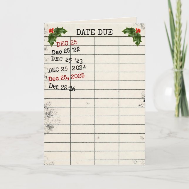 Weihnachten 2025 Bibliothekskarte (Vorderseite)