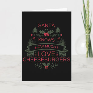 Weihnachten 2025 Cheeseburgers Shirt Spaß für Comf Karte