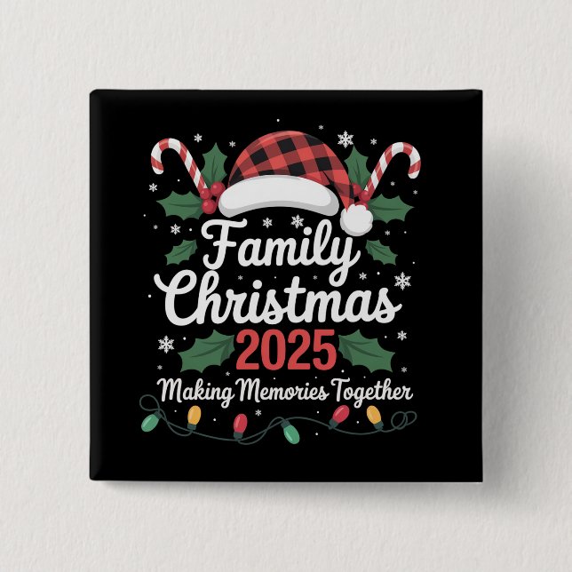 Weihnachten 2025 Crew Gruppe Matching Family Button (Vorderseite)