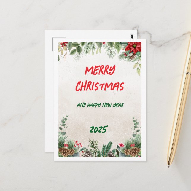 Weihnachten 2025 postkarte (Vorderseite/Rückseite Beispiel)