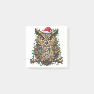 Weihnachten 2026 Festliche Eule Feiertagsvogel Post-it Klebezettel