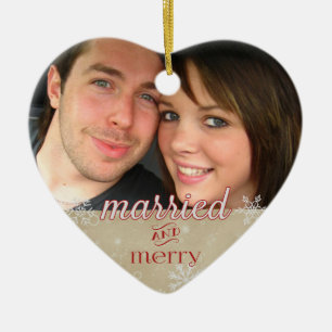 Weihnachten 20xx - Verheiratet & Merry Keramik Ornament