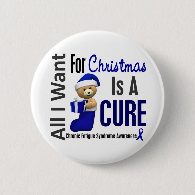 Weihnachten 2 CFS Chronisches Erschöpfungssyndrom Button (Vorderseite)