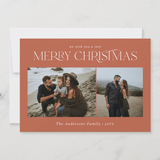 Weihnachten 2 Foto Aquarell botanische Terrakotta (Vorderseite)