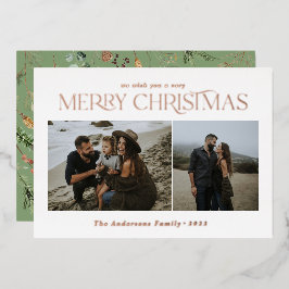 Weihnachten 2 Foto botanische Blumenfolie Folien Feiertagskarte