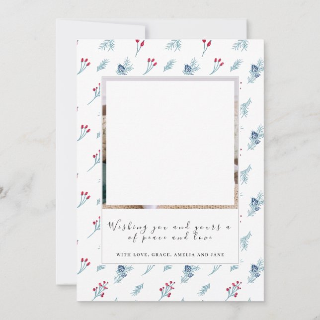 Weihnachten 2 Foto Collage Familienurlaubskarte Einladung (Rückseite)