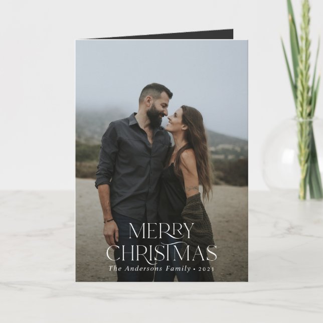 Weihnachten 2 Foto, gefalteter botanischer Blumenu Karte (Vorderseite)