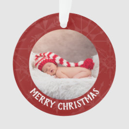 Weihnachten 2 Foto Jahr Rote Schneeflocke Ornament