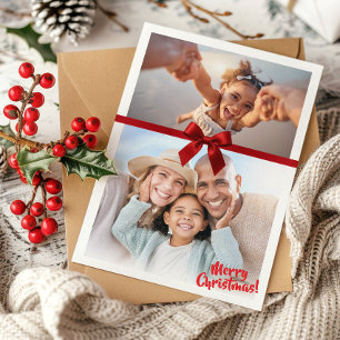 WEIHNACHTEN 2 FOTO moderne Geschenke süße rote Sch