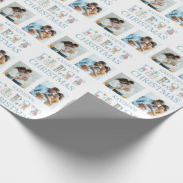 Weihnachten 2 Foto Süße Tier Typografie Geschenkpapier