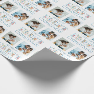 Weihnachten 2 Foto Süße Tier Typografie Geschenkpapier