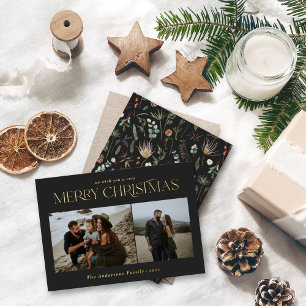 Weihnachten 2 Foto Wasserfarbe botanisch floral Folien Feiertagskarte