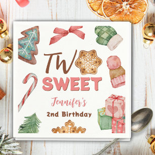 Weihnachten 2. Geburtstag Mädchen Niedliches Cooki Serviette