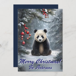 Weihnachten 2 Panda, Happy Holidays, Weihnachtskar Einladung