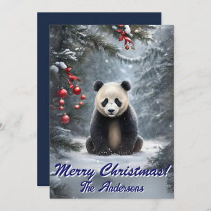 Weihnachten 2 Panda, Happy Holidays, Weihnachtskar Einladung