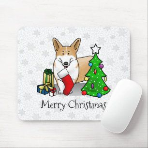 Weihnachten 2 Pembroke Welsh Corgi (rot 1) Baum Ni Mousepad