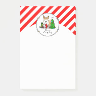 Weihnachten 2 Pembroke Welsh Corgi (rot 1) Baum Ni Post-it Klebezettel