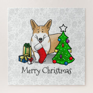 Weihnachten 2 Pembroke Welsh Corgi (rot 1) Baum Ni Puzzle