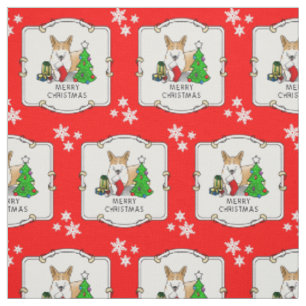Weihnachten 2 Pembroke Welsh Corgi (rot 1) Baum Ni Stoff