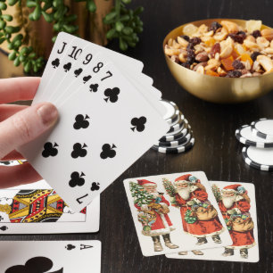 Weihnachten, 2 Weihnachtsmann Die Bilder schneiden Spielkarten