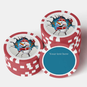 Weihnachten 3. Dezember Schneemann fügen Text Pokerchips