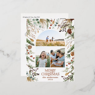 Weihnachten 3 Foto botanischer Blumenfolienurlaub  Folien Feiertagspostkarte