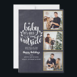 Weihnachten 3 Foto Collage Boho Chalkboard<br><div class="desc">Ein stilvolles boho 3 Foto Collage Urlaubsstil für Sie,  um mit Ihren Lieblings-Fotos in goldenen Rahmen,  Nachricht,  Namen und Jahr auf einem Chalkboard-Hintergrund zu personalisieren. Auf der Rückseite sind fallende Schneeflocken auf einem passenden Chalkboard-Hintergrund zu sehen. Entwickelt von Thisisnotme©</div>