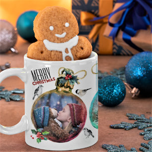 Weihnachten 3-Foto Collage Einzigartiger Familiene Kaffeetasse