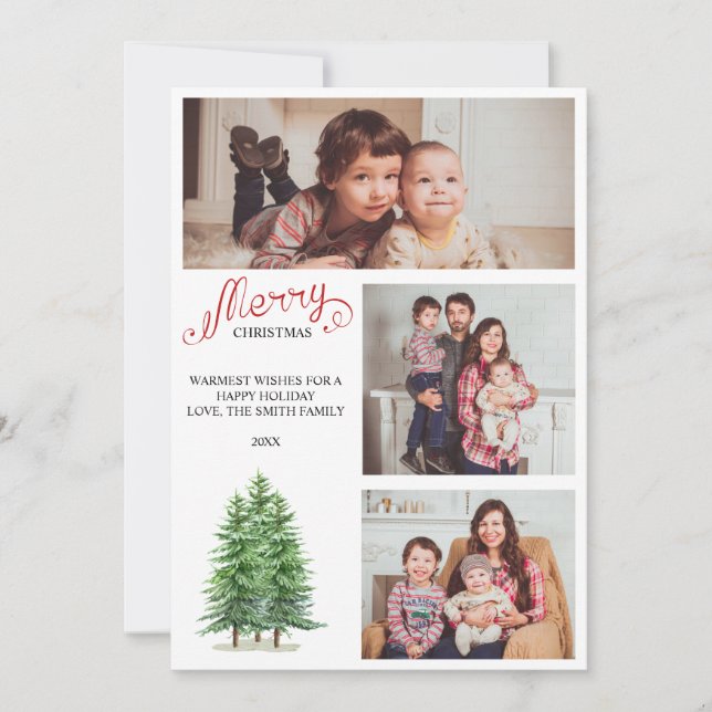 Weihnachten 3 Foto Collage Weihnachtskarte Einladung (Vorderseite)