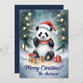 Weihnachten 3 Panda, Happy Holidays, Weihnachtskar Einladung