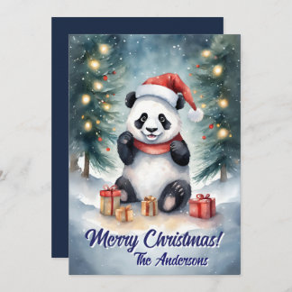 Weihnachten 3 Panda, Happy Holidays, Weihnachtskar Einladung